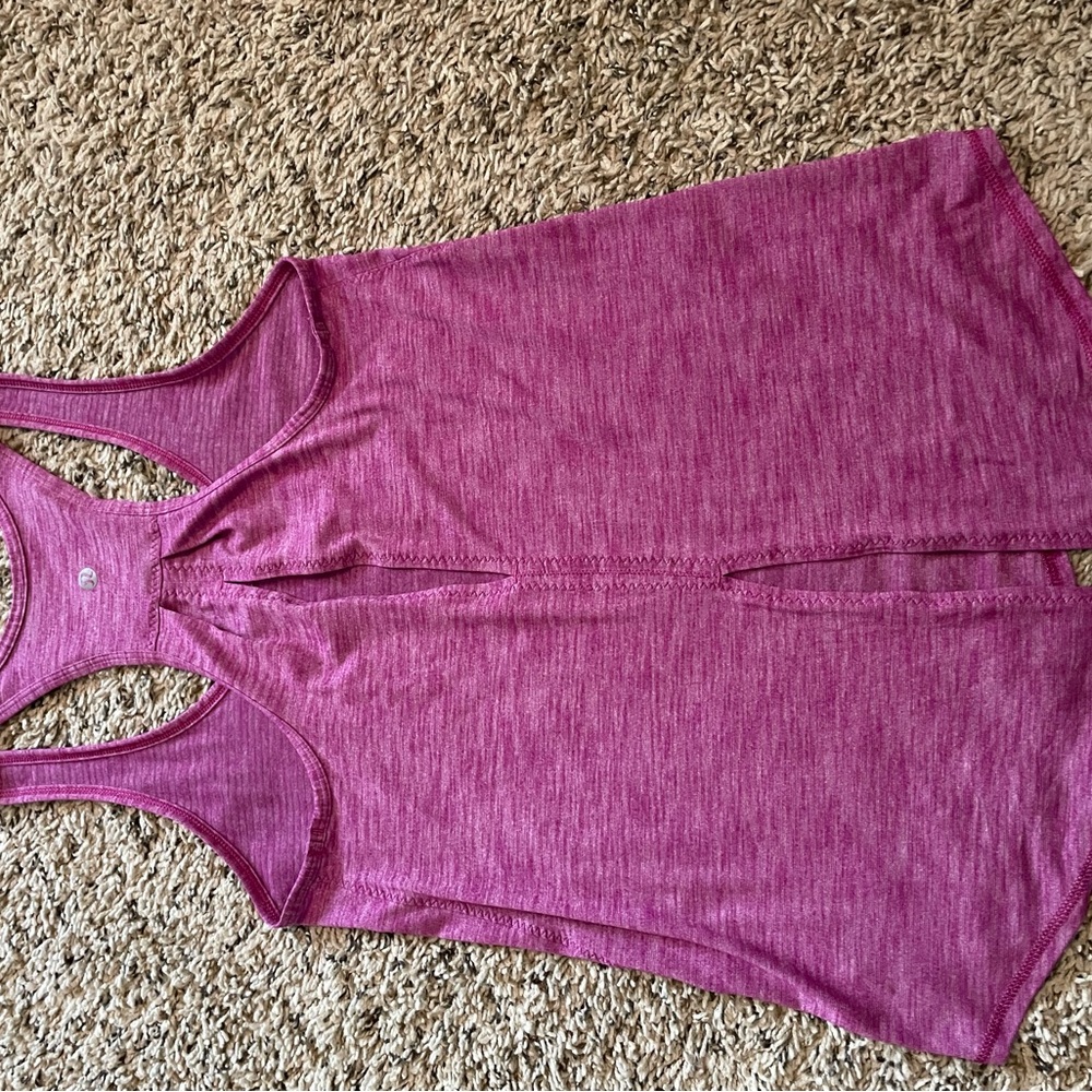 Lululemon Athletica Pink Cut Out Tank Top